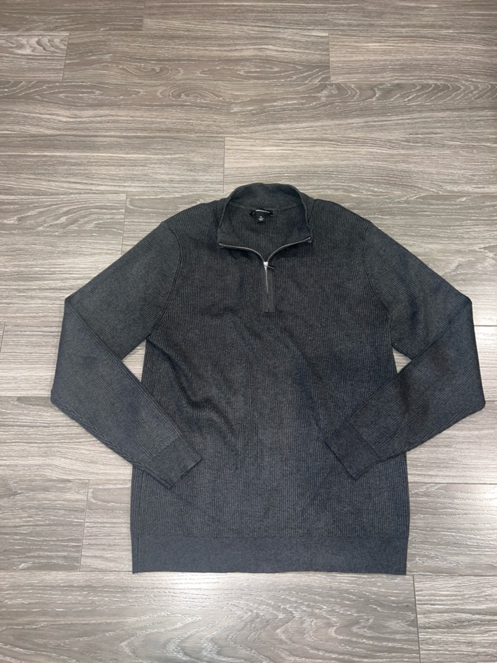 INC International Concepts Charcoal Zip Mockneck Sweater